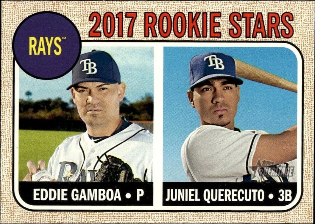 Juniel Querecuto 2017 Topps Heritage #127 Baseball Trading Card - Front 2017 Topps Heritage Juniel Querecuto #127 baseball trading card front