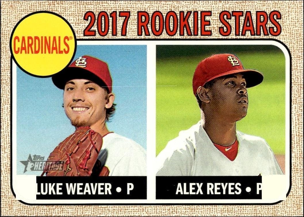Luke Weaver 2017 Topps Heritage #162 Baseball Trading Card - Front 2017 Topps Heritage Luke Weaver #162 baseball trading card front