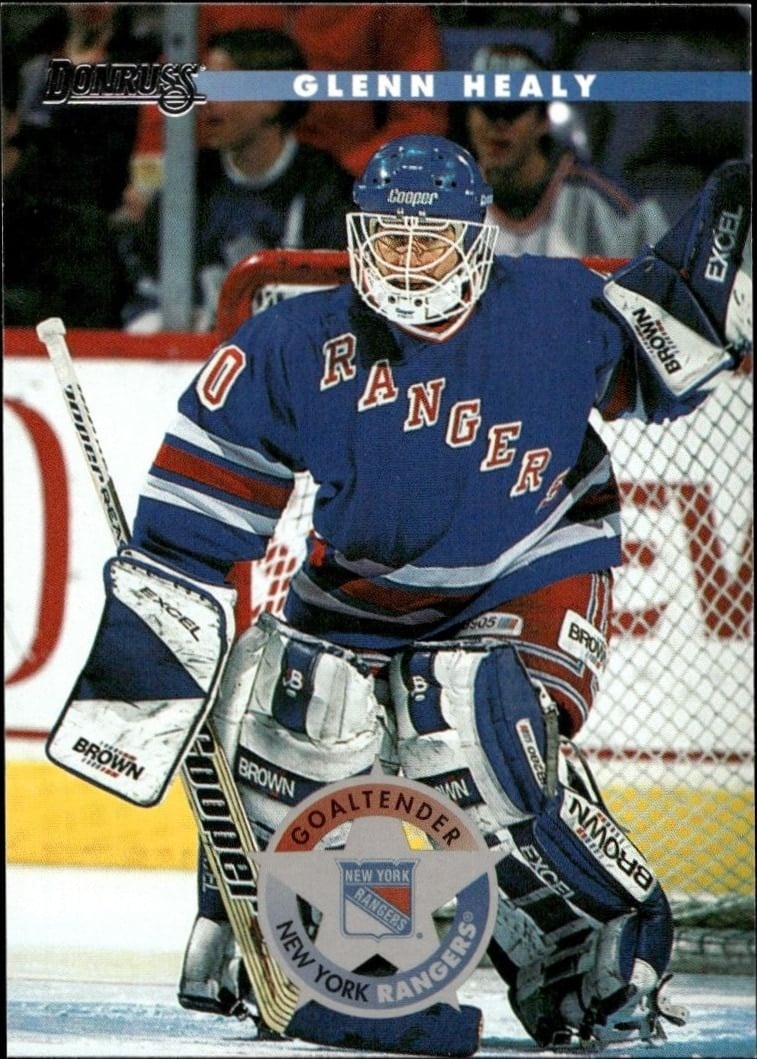 Glenn Healy 1996-97 Donruss #212 Hockey Trading Card - Front 1996-97 Donruss Glenn Healy #212 hockey trading card front