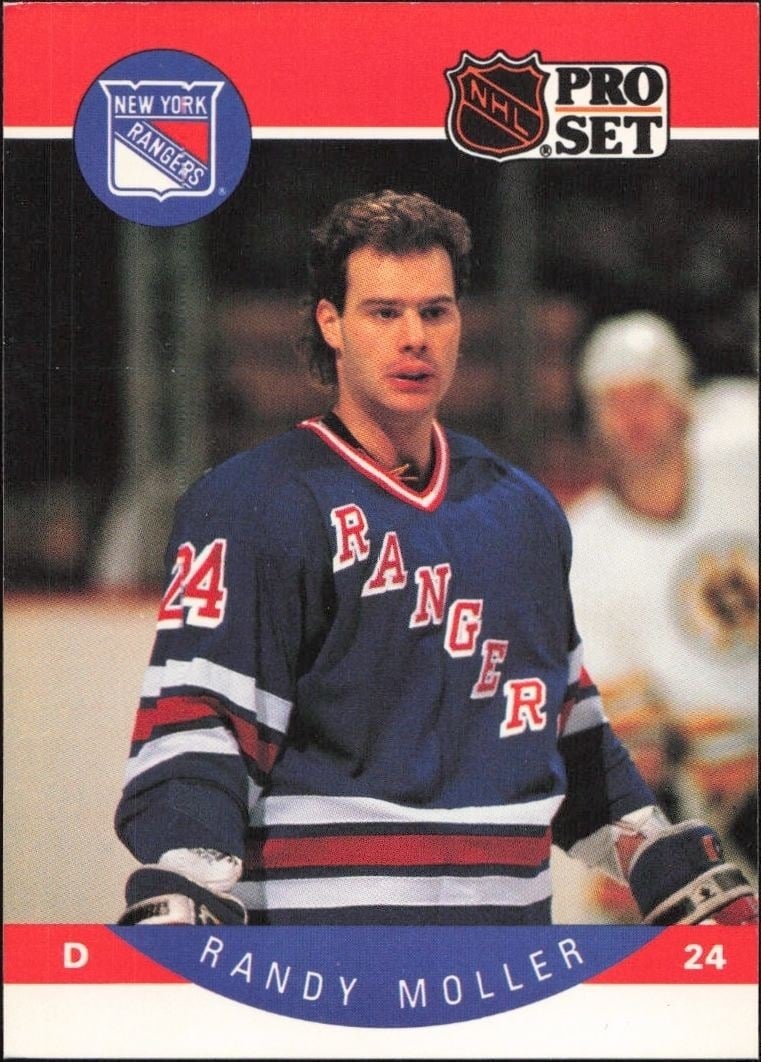 Randy Moller 1990-91 Pro Set #202 Hockey Trading Card - Front 1990-91 Pro Set Randy Moller #202 hockey trading card front