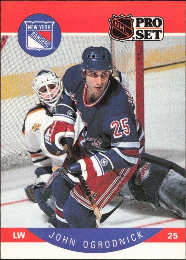 John Ogrodnick 1990-91 Pro Set #206 Hockey Trading Card - Front 1990-91 Pro Set John Ogrodnick #206 hockey trading card front