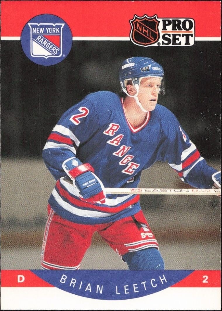 Brian Leetch 1990-91 Pro Set #201 Hockey Trading Card - Front 1990-91 Pro Set Brian Leetch #201 hockey trading card front