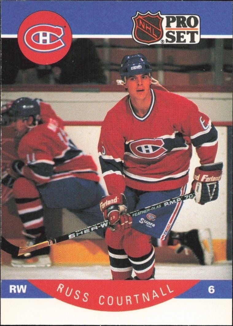Russ Courtnall 1990-91 Pro Set #149 Hockey Trading Card - Front 1990-91 Pro Set Russ Courtnall #149 hockey trading card front