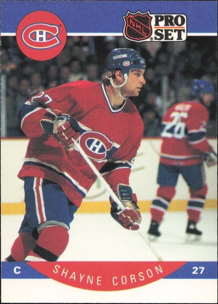 Shayne Corson 1990-91 Pro Set #148 Hockey Trading Card - Front 1990-91 Pro Set Shayne Corson #148 hockey trading card front