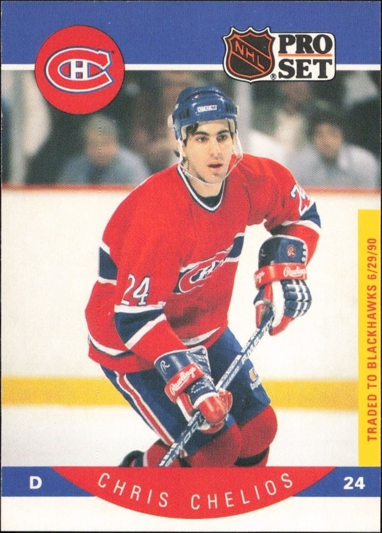 Chris Chelios 1990-91 Pro Set #147 Hockey Trading Card - Front 1990-91 Pro Set Chris Chelios #147 hockey trading card front