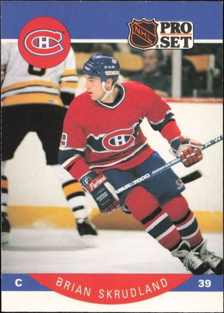 Brian Skrudland 1990-91 Pro Set #159 Hockey Trading Card - Front 1990-91 Pro Set Brian Skrudland #159 hockey trading card front