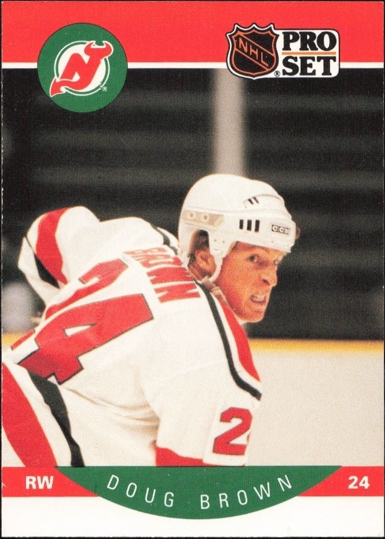 Doug Brown 1990-91 Pro Set #163 Hockey Trading Card - Front 1990-91 Pro Set Doug Brown #163 hockey trading card front