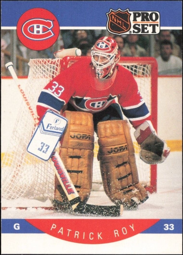 Patrick Roy 1990-91 Pro Set #157 Hockey Trading Card - Front 1990-91 Pro Set Patrick Roy #157 hockey trading card front