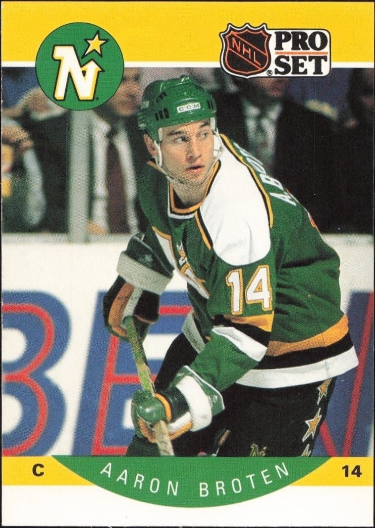 Aaron Broten 1990-91 Pro Set #131 Hockey Trading Card - Front 1990-91 Pro Set Aaron Broten #131 hockey trading card front