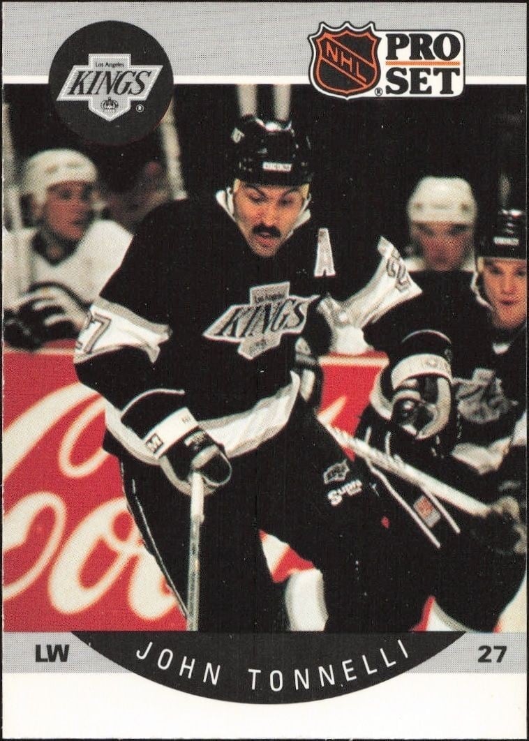 John Tonelli 1990-91 Pro Set #129 Hockey Trading Card - Front 1990-91 Pro Set John Tonelli #129 hockey trading card front