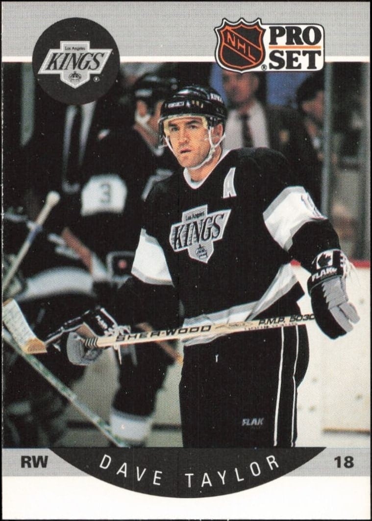 Dave Taylor 1990-91 Pro Set #128 Hockey Trading Card - Front 1990-91 Pro Set Dave Taylor #128 hockey trading card front