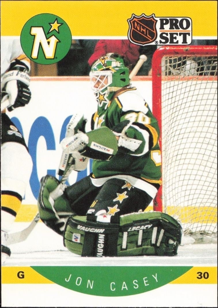 Jon Casey 1990-91 Pro Set #133 Hockey Trading Card - Front 1990-91 Pro Set Jon Casey #133 hockey trading card front