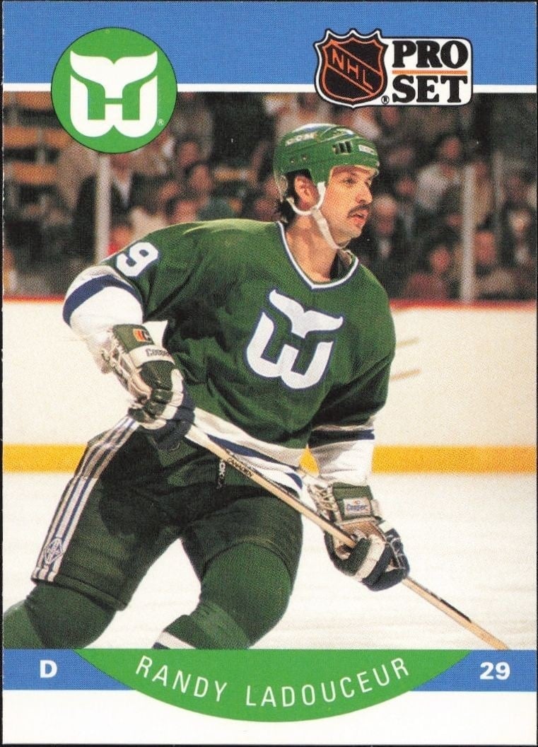 Randy Ladouceur 1990-91 Pro Set #108 Hockey Trading Card - Front 1990-91 Pro Set Randy Ladouceur #108 hockey trading card front
