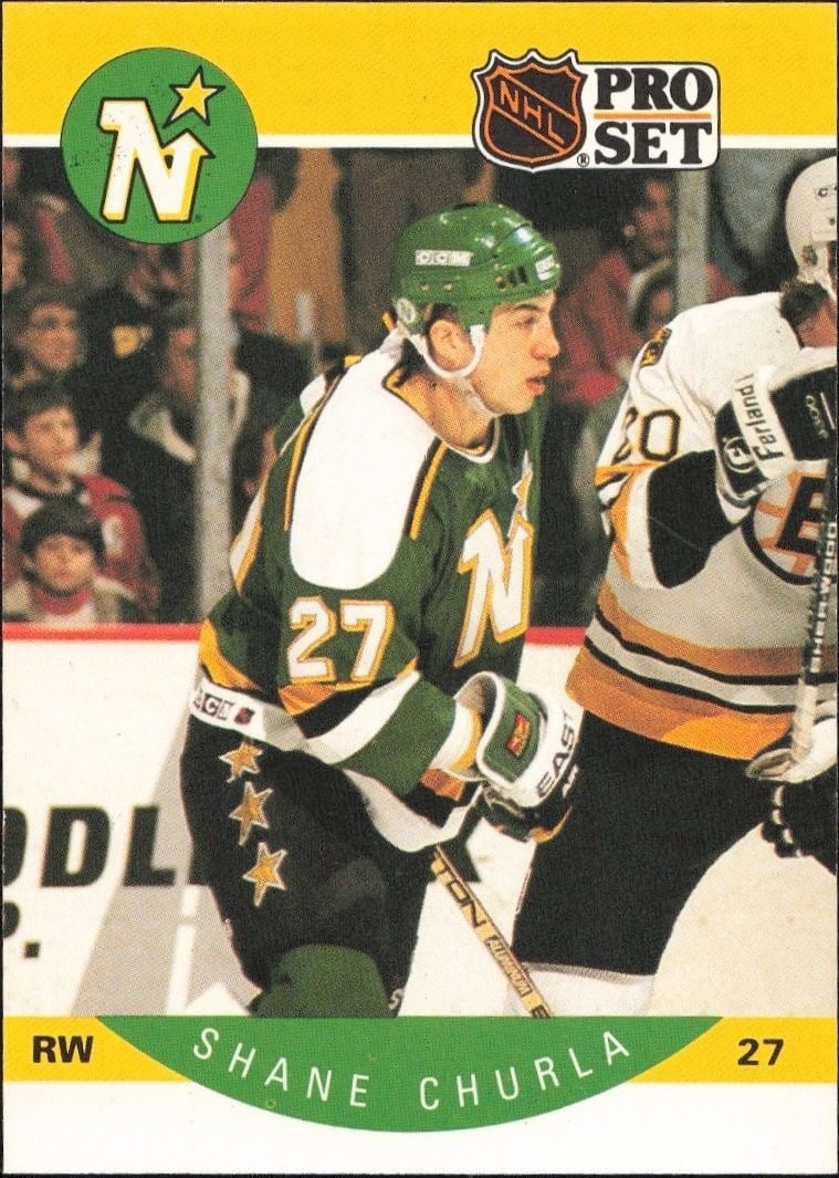 Shane Churla 1990-91 Pro Set #135 Hockey Trading Card - Front 1990-91 Pro Set Shane Churla #135 hockey trading card front