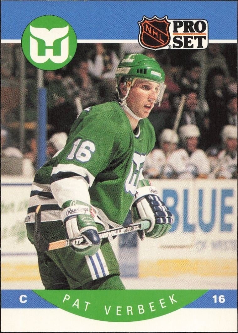 Pat Verbeek 1990-91 Pro Set #112 Hockey Trading Card - Front 1990-91 Pro Set Pat Verbeek #112 hockey trading card front