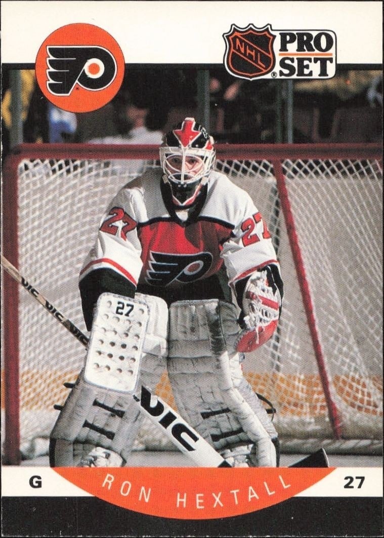Ron Hextall 1990-91 Pro Set #216 Hockey Trading Card - Front 1990-91 Pro Set Ron Hextall #216 hockey trading card front