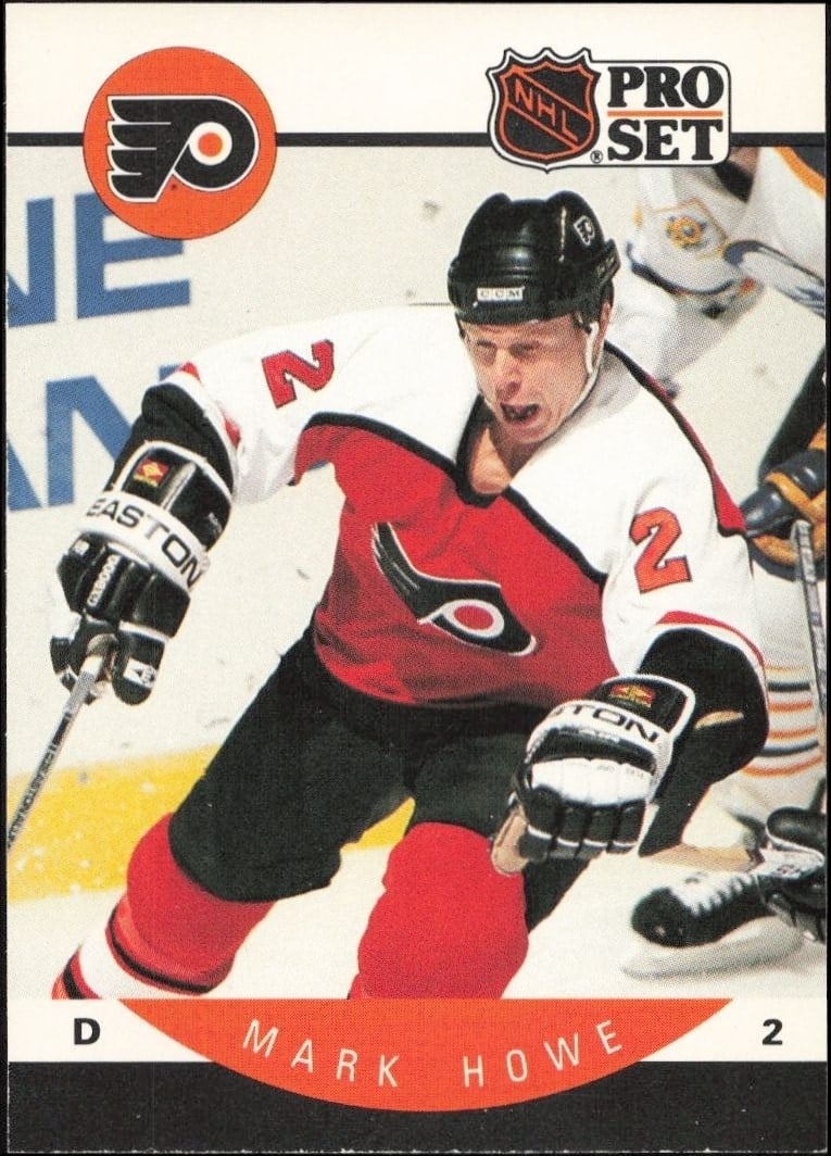 Mark Howe 1990-91 Pro Set #217 Hockey Trading Card - Front 1990-91 Pro Set Mark Howe #217 hockey trading card front