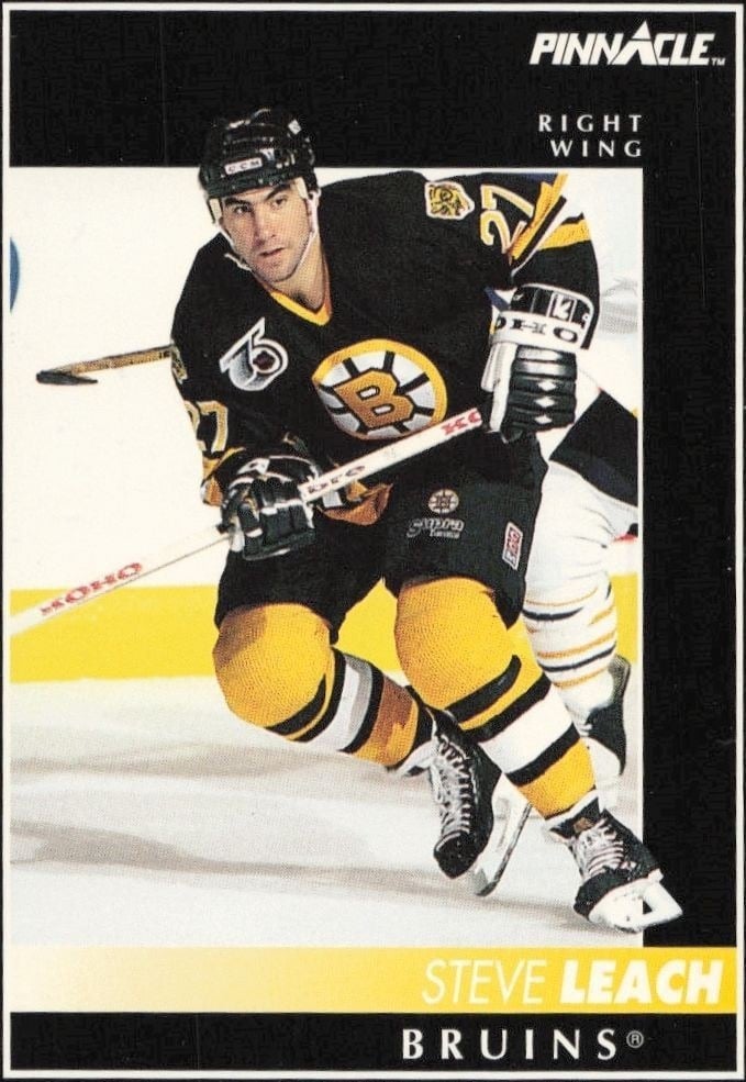 Steve Leach 1992-93 Pinnacle #73 Hockey Trading Card - Front 1992-93 Pinnacle Steve Leach #73 hockey trading card front