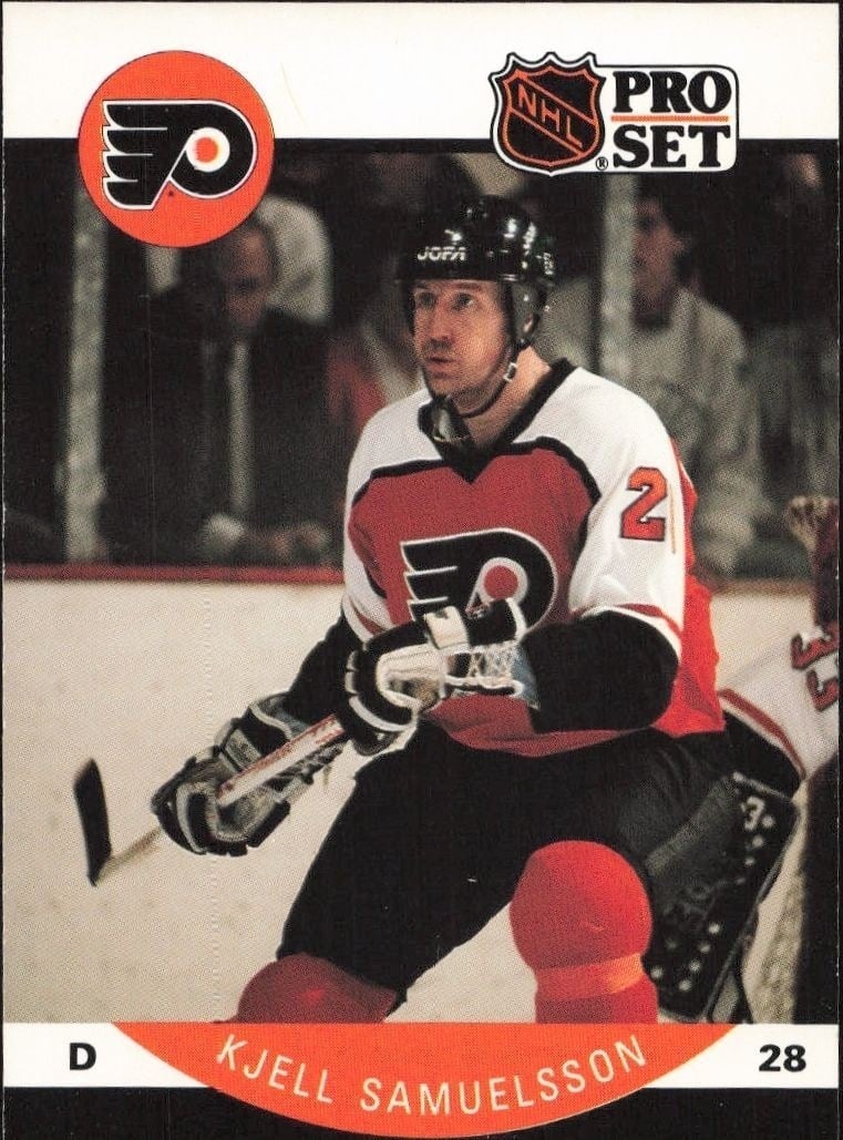Kjell Samuelsson 1990-91 Pro Set #222 Hockey Trading Card - Front 1990-91 Pro Set Kjell Samuelsson #222 hockey trading card front
