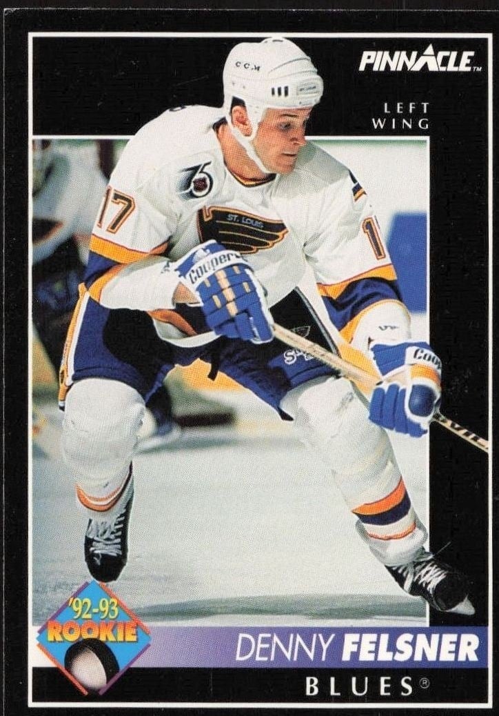 Denny Felsner 1992-93 Pinnacle #413 Hockey Trading Card - Front 1992-93 Pinnacle Denny Felsner #413 hockey trading card front
