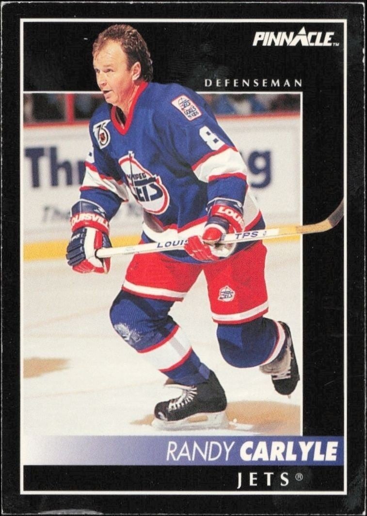 Randy Carlyle 1992-93 Pinnacle #87 Hockey Trading Card - Front 1992-93 Pinnacle Randy Carlyle #87 hockey trading card front