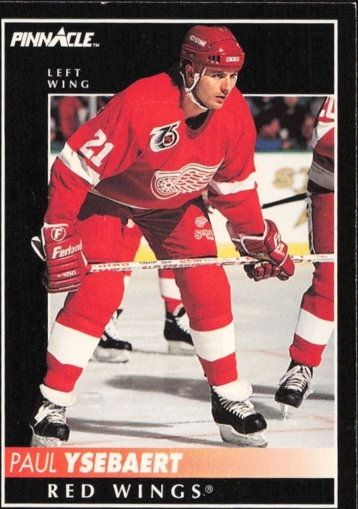 Paul Ysebaert 1992-93 Pinnacle #93 Hockey Trading Card - Front 1992-93 Pinnacle Paul Ysebaert #93 hockey trading card front
