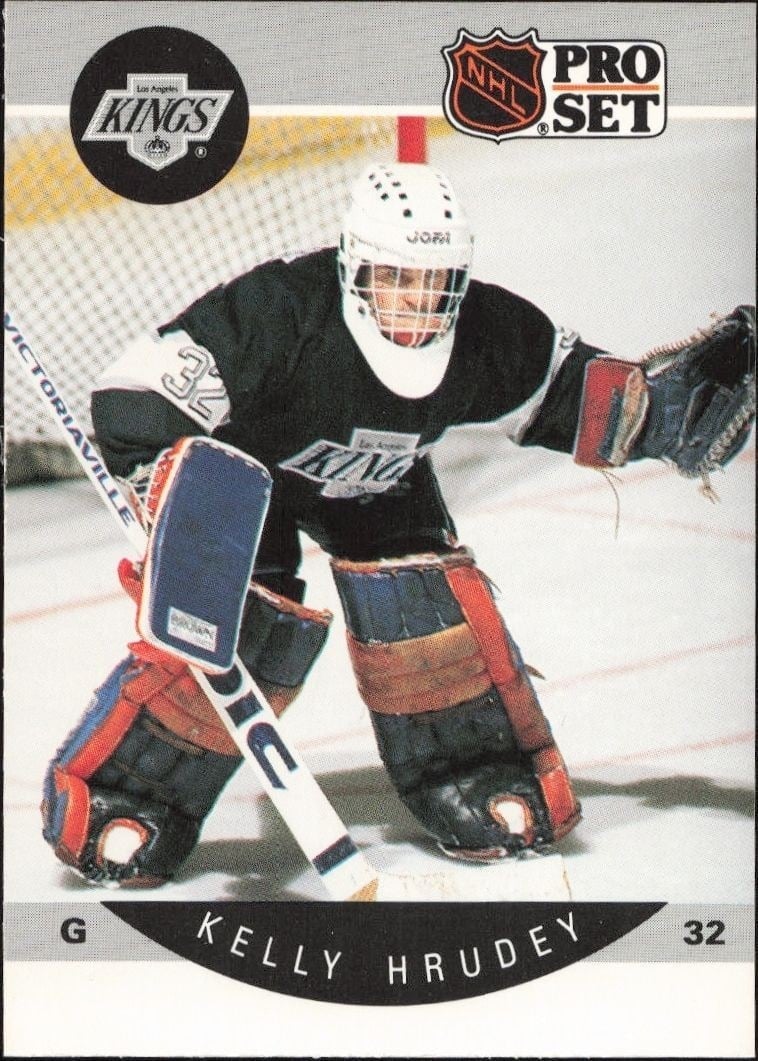 Kelly Hrudey 1990-91 Pro Set #119 Hockey Trading Card - Front 1990-91 Pro Set Kelly Hrudey #119 hockey trading card front