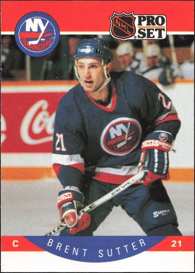 Brent Sutter 1990-91 Pro Set #191 Hockey Trading Card - Front 1990-91 Pro Set Brent Sutter #191 hockey trading card front