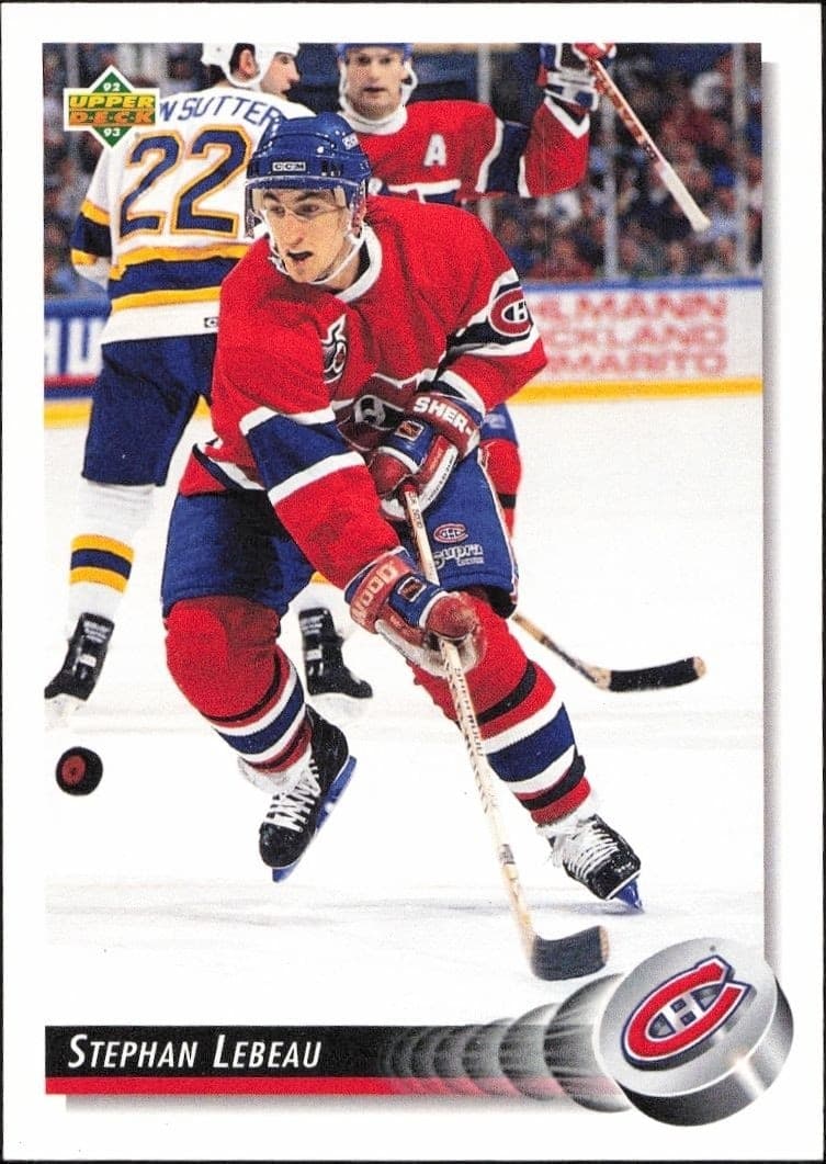 1992-93 Upper-Deck Stephan Lebeau #213 trading card