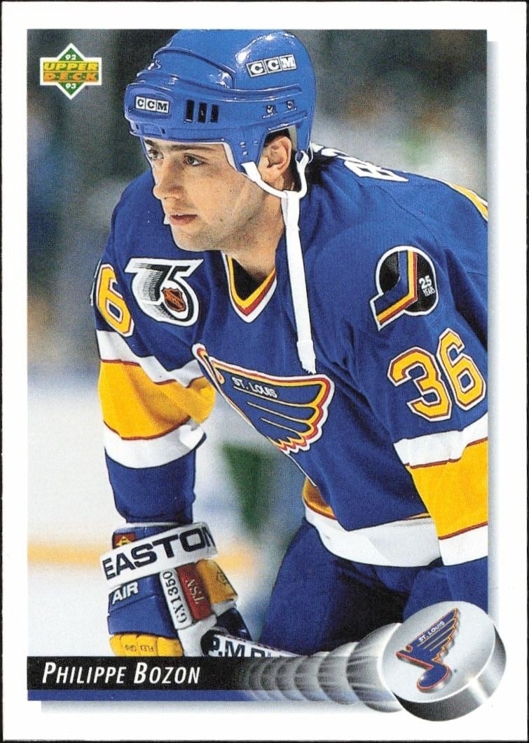 Philippe Bozon 1992-93 Upper Deck #283 Hockey Trading Card - Front 1992-93 Upper Deck Philippe Bozon #283 hockey trading card front