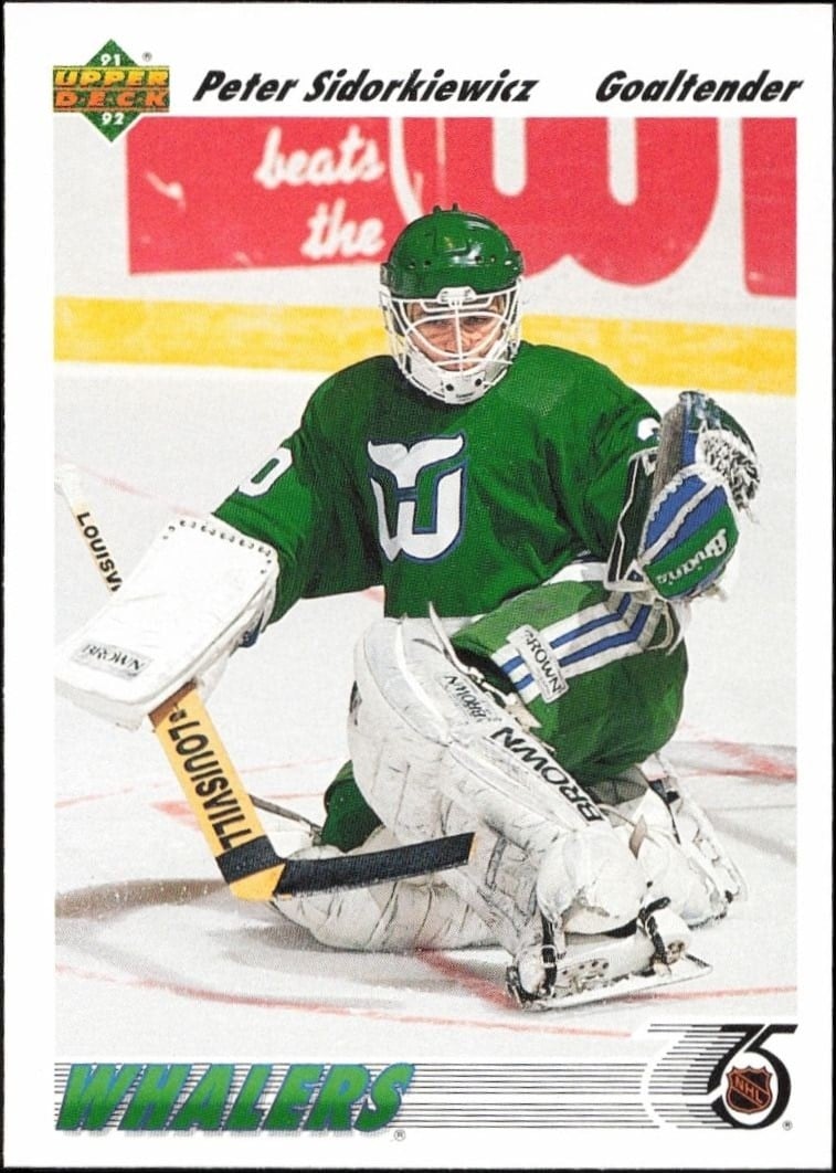 Peter Sidorkiewicz 1991-92 Upper Deck #325 Hockey Trading Card - Front 1991-92 Upper Deck Peter Sidorkiewicz #325 hockey trading card front