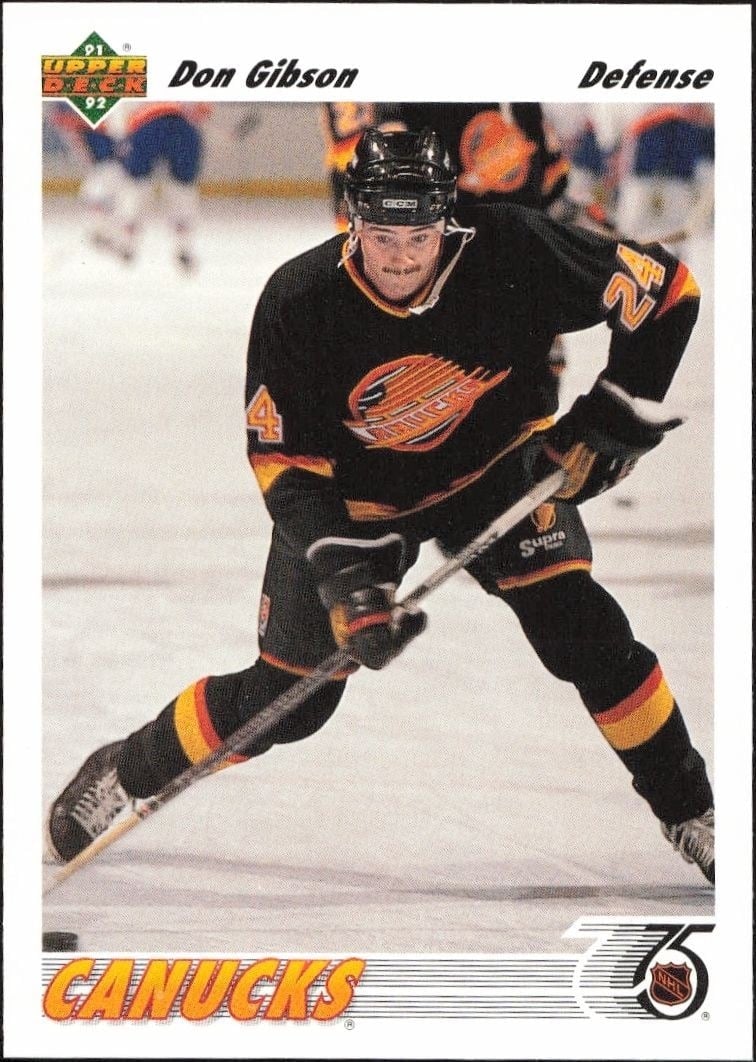 Don Gibson 1991-92 Upper Deck #495 Hockey Trading Card - Front 1991-92 Upper Deck Don Gibson #495 hockey trading card front