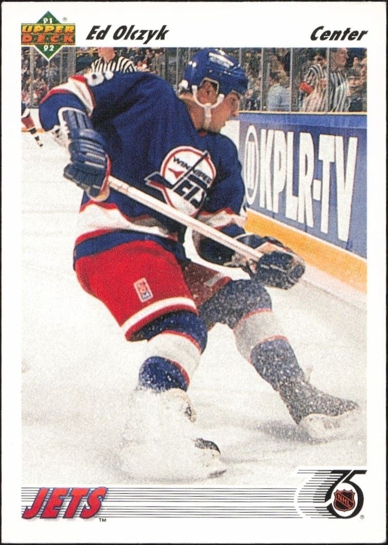 Ed Olczyk 1991-92 Upper Deck #387 Hockey Trading Card - Front 1991-92 Upper Deck Ed Olczyk #387 hockey trading card front