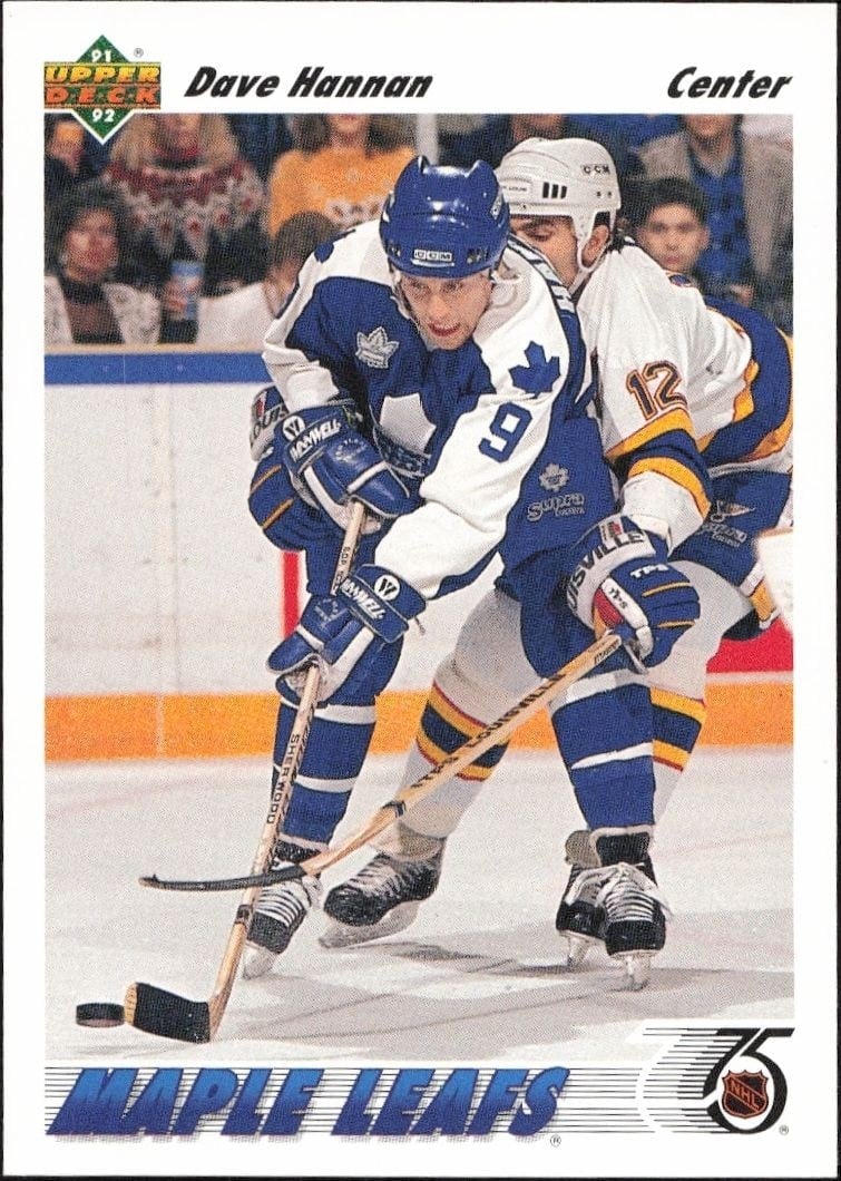 Dave Hannan 1991-92 Upper Deck #312 Hockey Trading Card - Front 1991-92 Upper Deck Dave Hannan #312 hockey trading card front