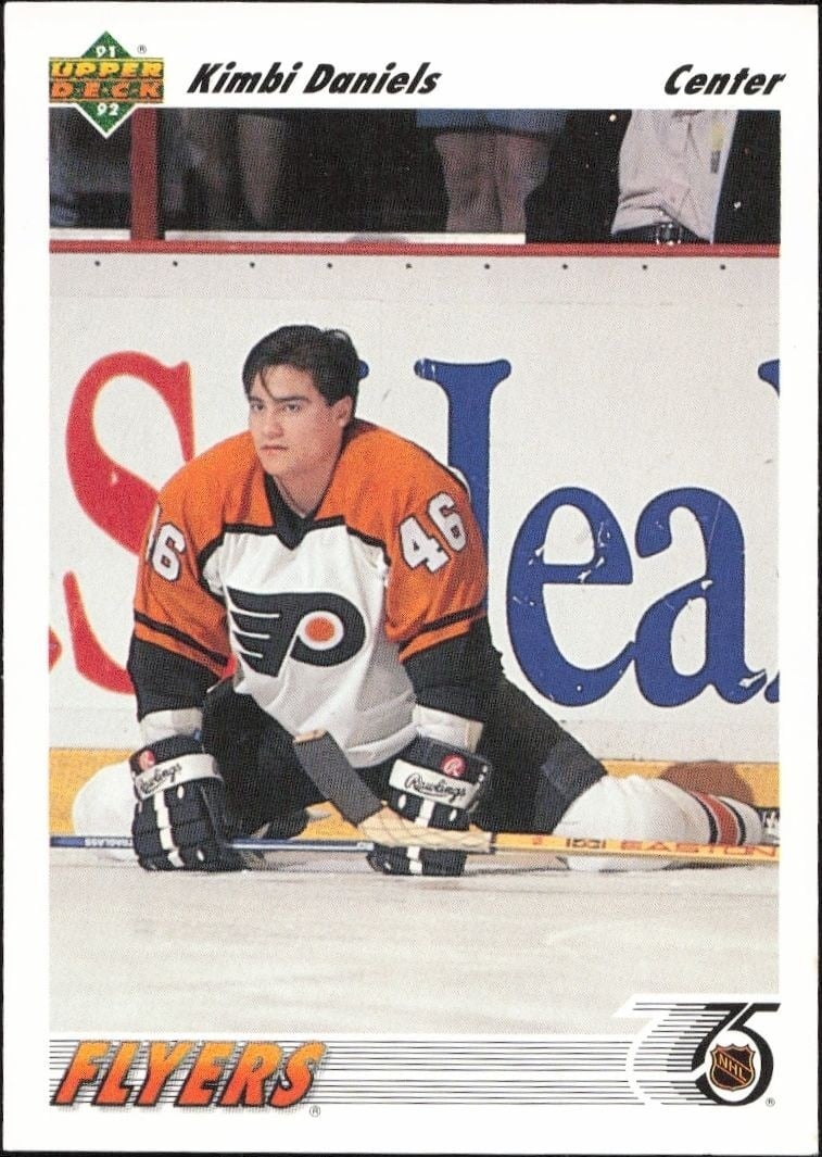 Kimbi Daniels 1991-92 Upper Deck #492 Hockey Trading Card - Front 1991-92 Upper Deck Kimbi Daniels #492 hockey trading card front