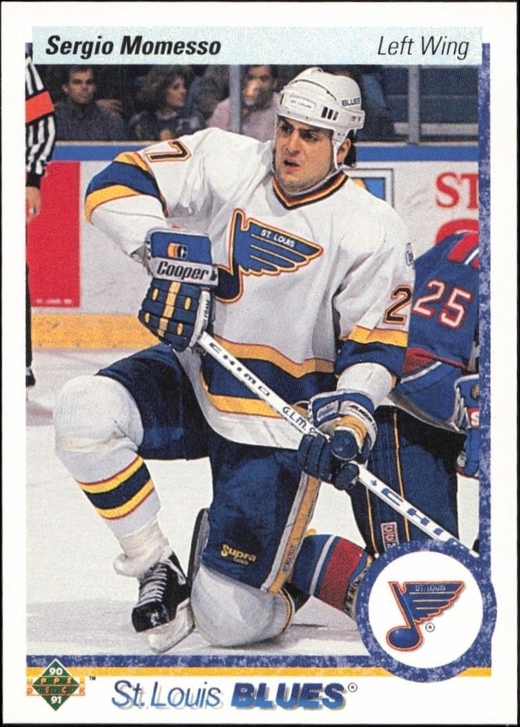 Sergio Momesso 1990-91 Upper Deck #19 Hockey Trading Card - Front 1990-91 Upper Deck Sergio Momesso #19 hockey trading card front