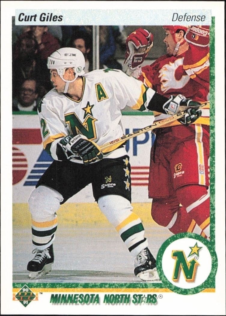 Curt Giles 1990-91 Upper Deck #9 Hockey Trading Card - Front 1990-91 Upper Deck Curt Giles #9 hockey trading card front