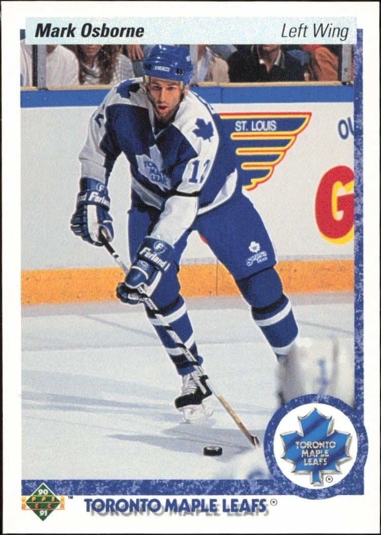Mark Osborne 1990-91 Upper Deck #5 Hockey Trading Card - Front 1990-91 Upper Deck Mark Osborne #5 hockey trading card front