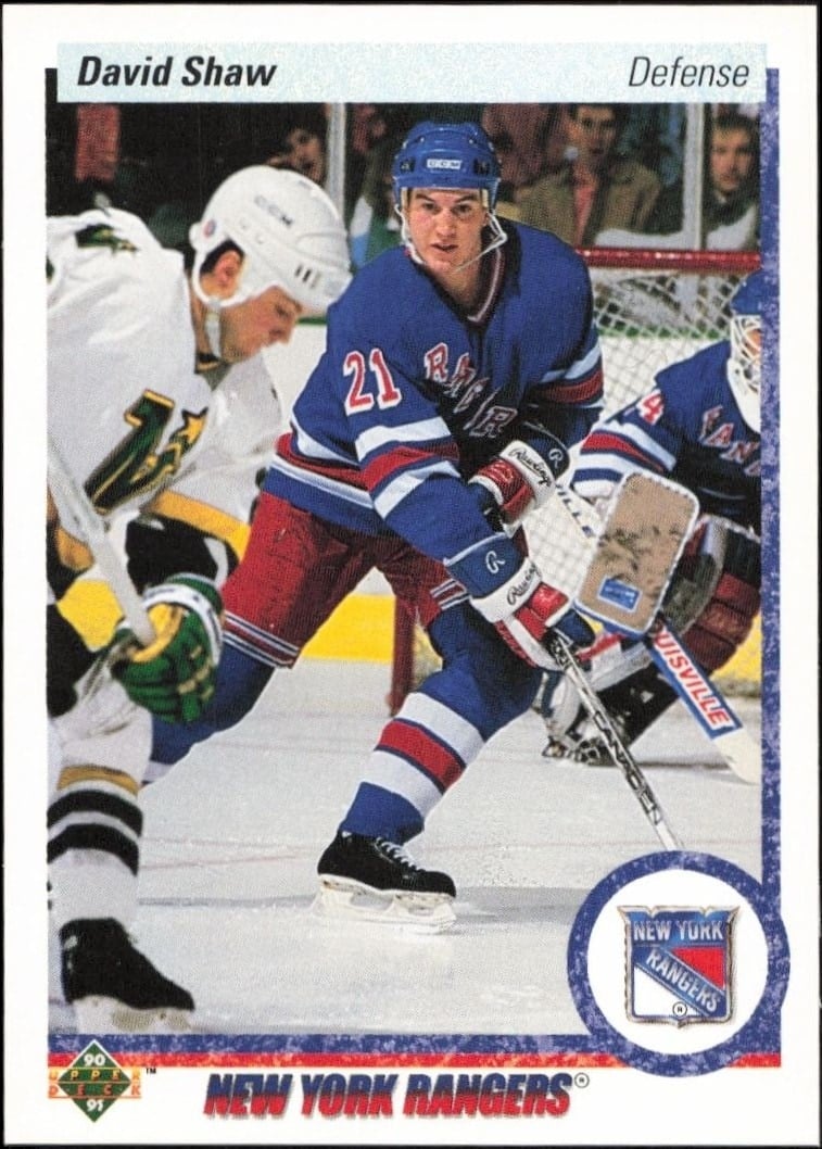 David Shaw 1990-91 Upper Deck #15 Hockey Trading Card - Front 1990-91 Upper Deck David Shaw #15 hockey trading card front