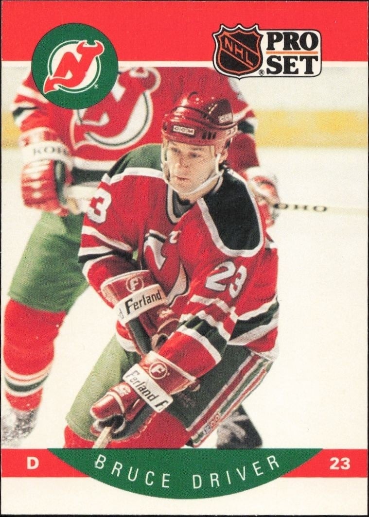 Bruce Driver 1990-91 Pro Set #166 Hockey Trading Card - Front 1990-91 Pro Set Bruce Driver #166 hockey trading card front