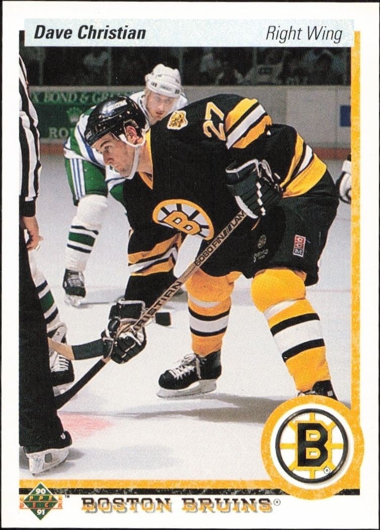 Dave Christian 1990-91 Upper Deck #61 Hockey Trading Card - Front 1990-91 Upper Deck Dave Christian #61 hockey trading card front