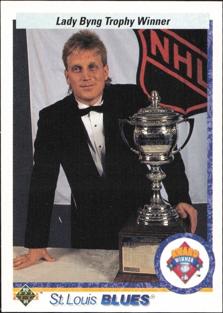 Brett Hull 1990-91 Upper Deck #203 Hockey Trading Card - Front 1990-91 Upper Deck Brett Hull #203 hockey trading card front