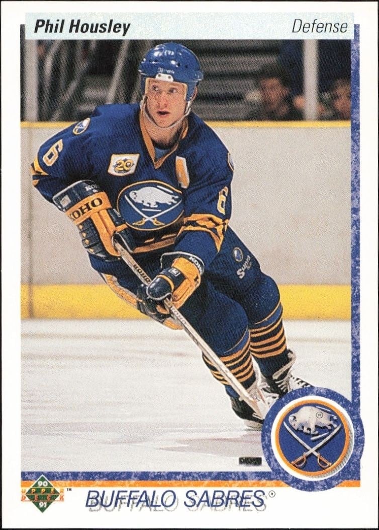 Phil Housley 1990-91 Upper Deck #22 Hockey Trading Card - Front 1990-91 Upper Deck Phil Housley #22 hockey trading card front