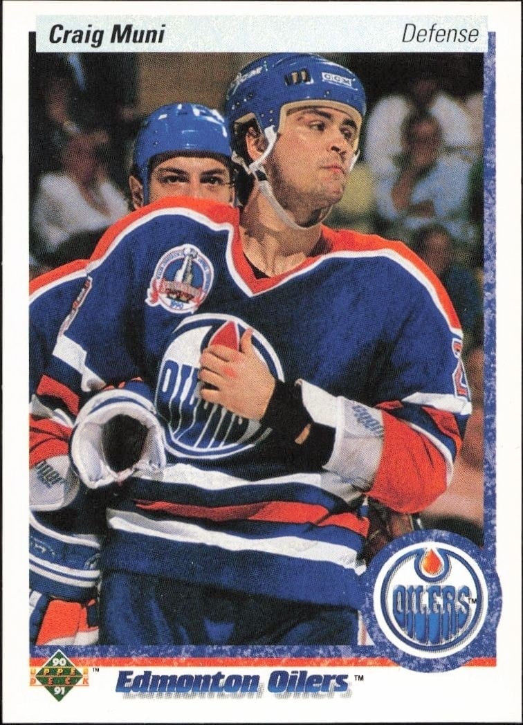 Craig Muni 1990-91 Upper Deck #21 Hockey Trading Card - Front 1990-91 Upper Deck Craig Muni #21 hockey trading card front