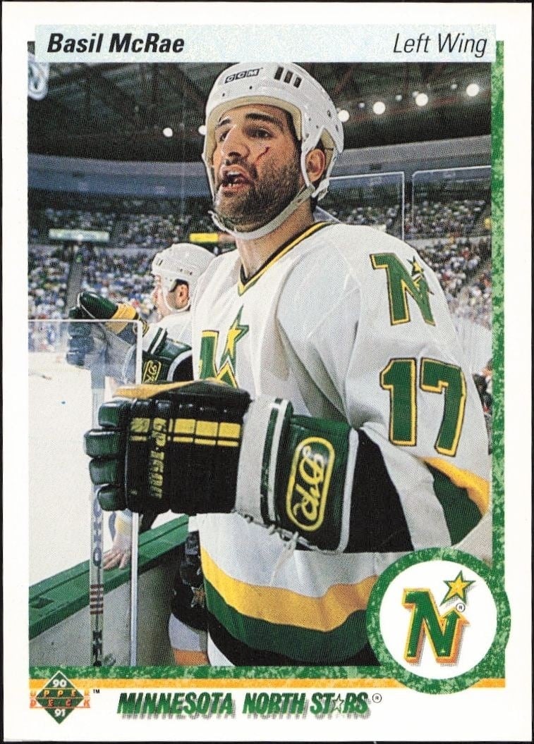 Basil McRae 1990-91 Upper Deck #30 Hockey Trading Card - Front 1990-91 Upper Deck Basil McRae #30 hockey trading card front