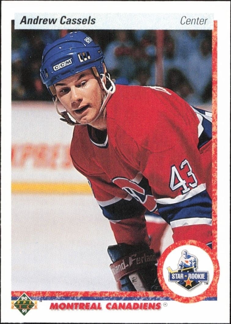 Andrew Cassels 1990-91 Upper Deck #265 Hockey Trading Card - Front 1990-91 Upper Deck Andrew Cassels #265 hockey trading card front