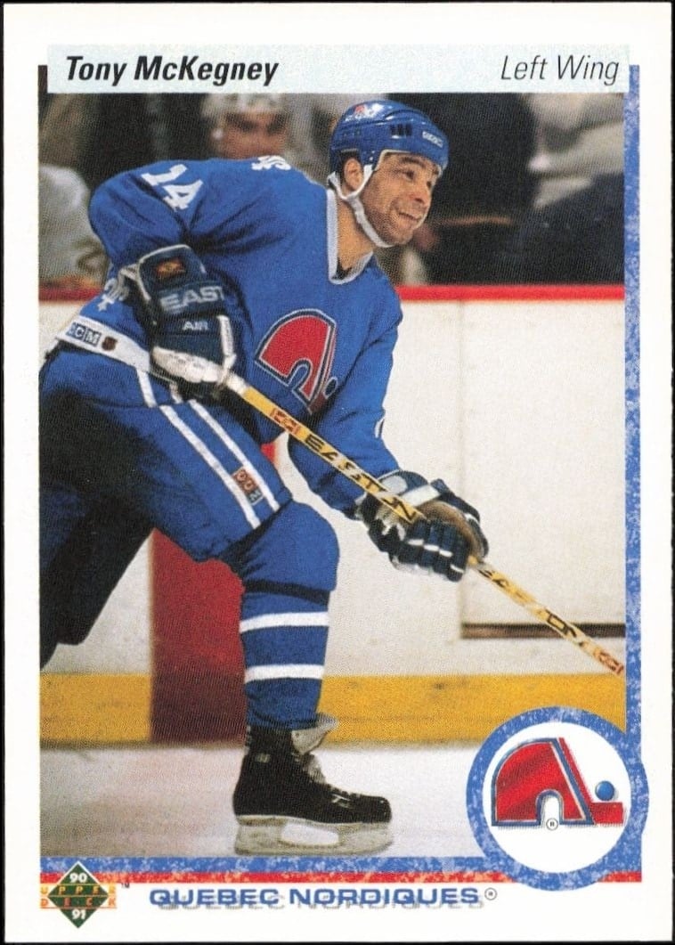 Tony McKegney 1990-91 Upper Deck #340 Hockey Trading Card - Front 1990-91 Upper Deck Tony McKegney #340 hockey trading card front