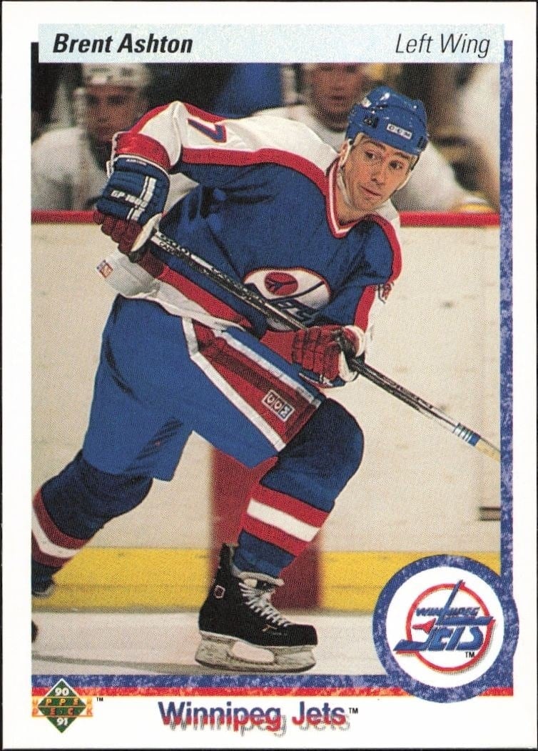 Brent Ashton 1990-91 Upper Deck #220 Hockey Trading Card - Front 1990-91 Upper Deck Brent Ashton #220 hockey trading card front