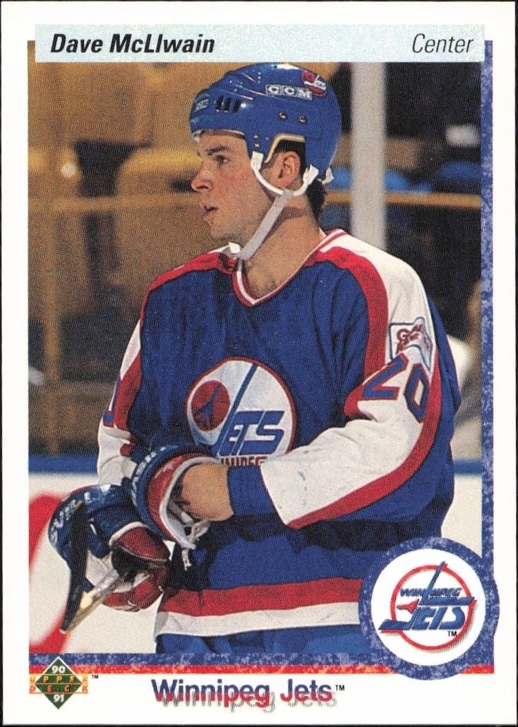 Dave McLlwain 1990-91 Upper Deck #216 Hockey Trading Card - Front 1990-91 Upper Deck Dave McLlwain #216 hockey trading card front