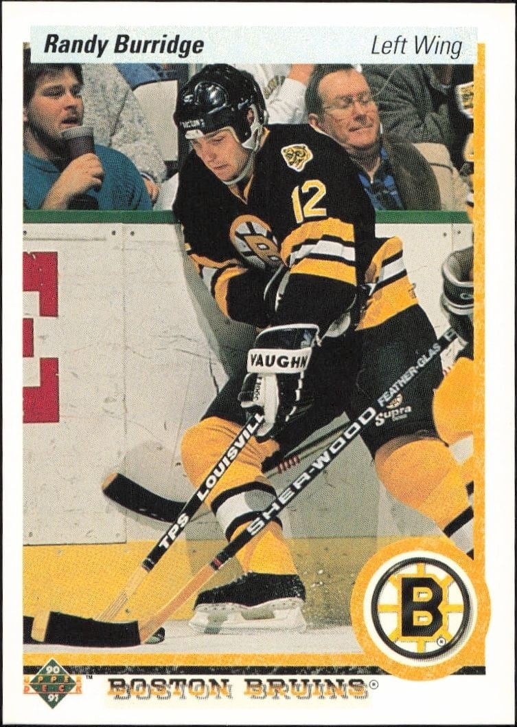 Randy Burridge 1990-91 Upper Deck #196 Hockey Trading Card - Front 1990-91 Upper Deck Randy Burridge #196 hockey trading card front